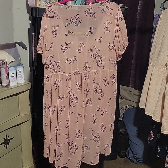 Lexie Babydoll Chiffon Button-Front Tunic Blouse Size 2 - Picture 2 of 2